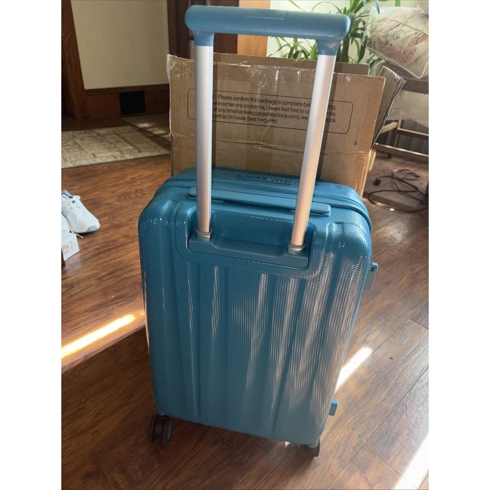 Hanke Underseat 16 Inch Carry On Luggage Hard Shell Caribbean Blue NEW